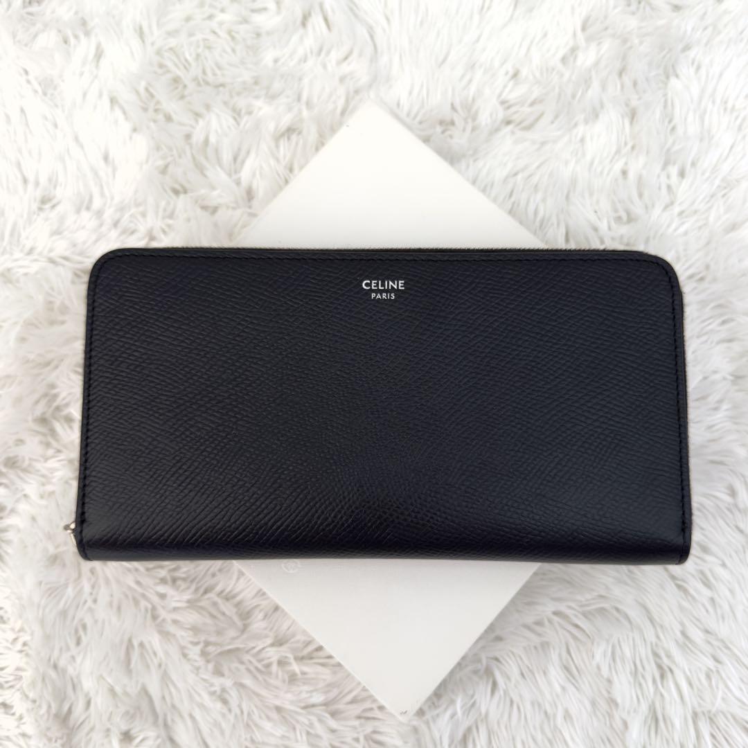 極上美品✨CELINE セリーヌ 財布 ラウンドファスナー ブラック レザー