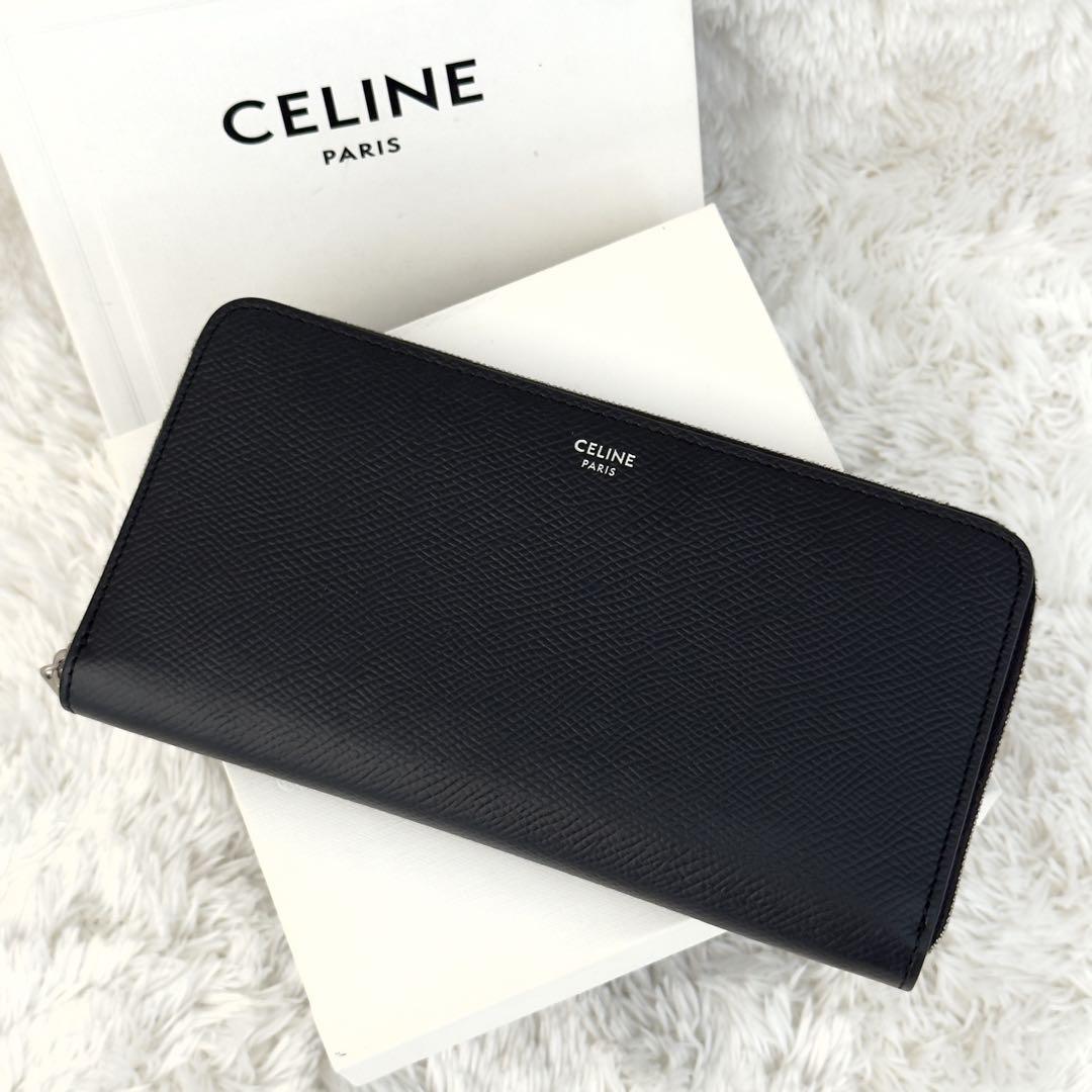 極上美品✨CELINE セリーヌ 財布 ラウンドファスナー ブラック レザー