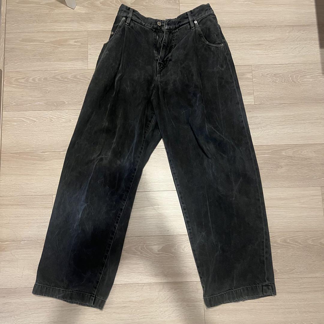 完売品 NEONSIGN Widedenim slacks BLACK USED