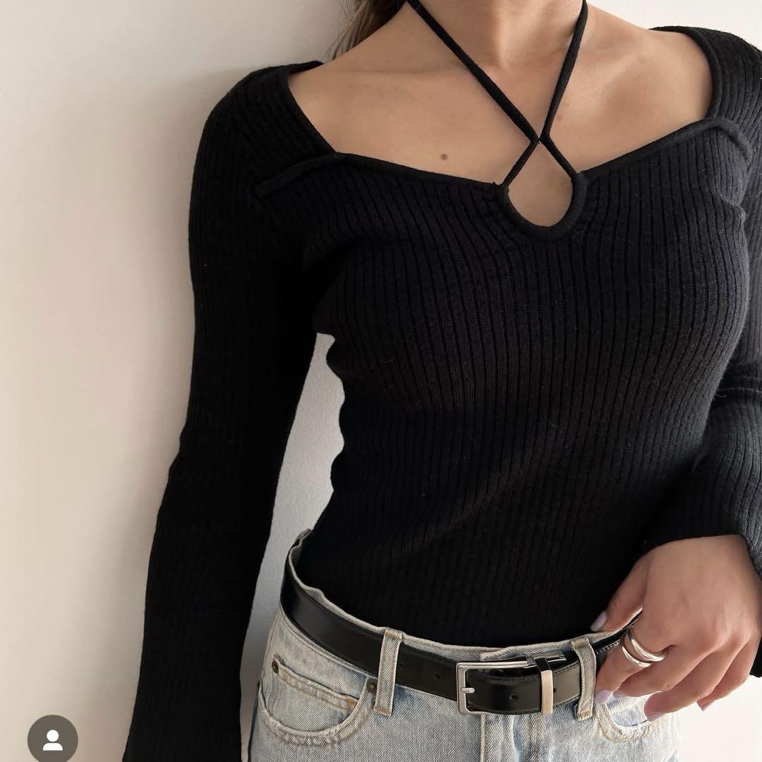 Sea Room Lynn ホルターネック RIB KNITトップス