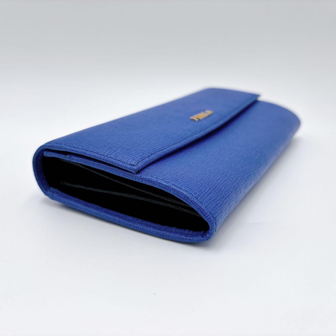 新品同様 ＊ FURLA フルラ バビロン 長財布 バイカラー ブルー/ブラック