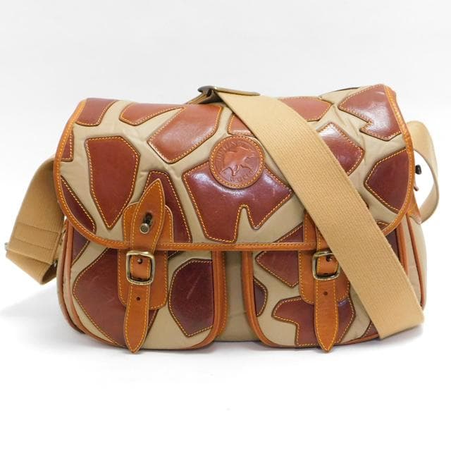 ハンティングワールド メッセンジャーバッグ ショルダーバッグ バチュークロス 茶