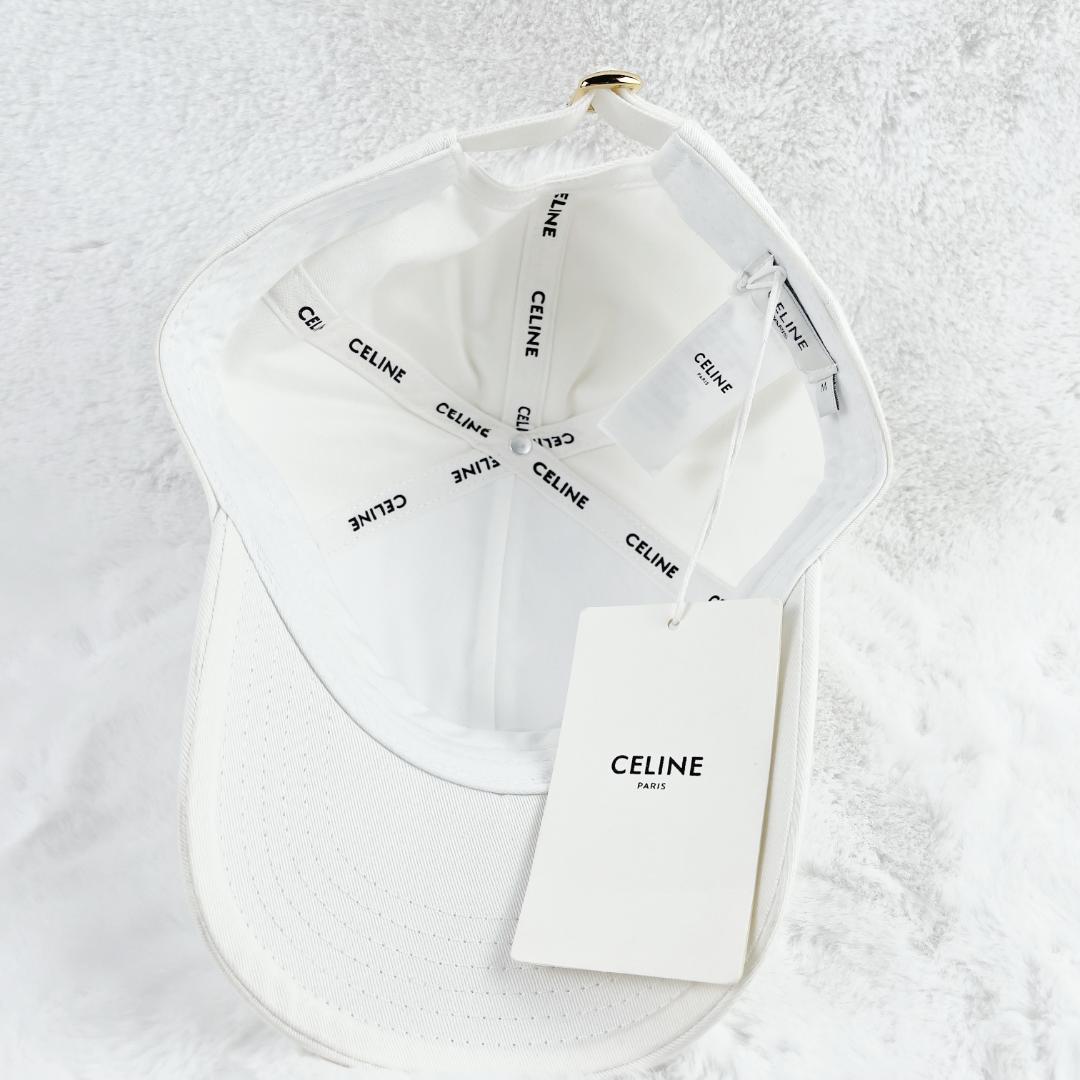 CELINE ホワイト ベースボールキャップ CELINE ホワイトベースボールキャップ - メルカリ