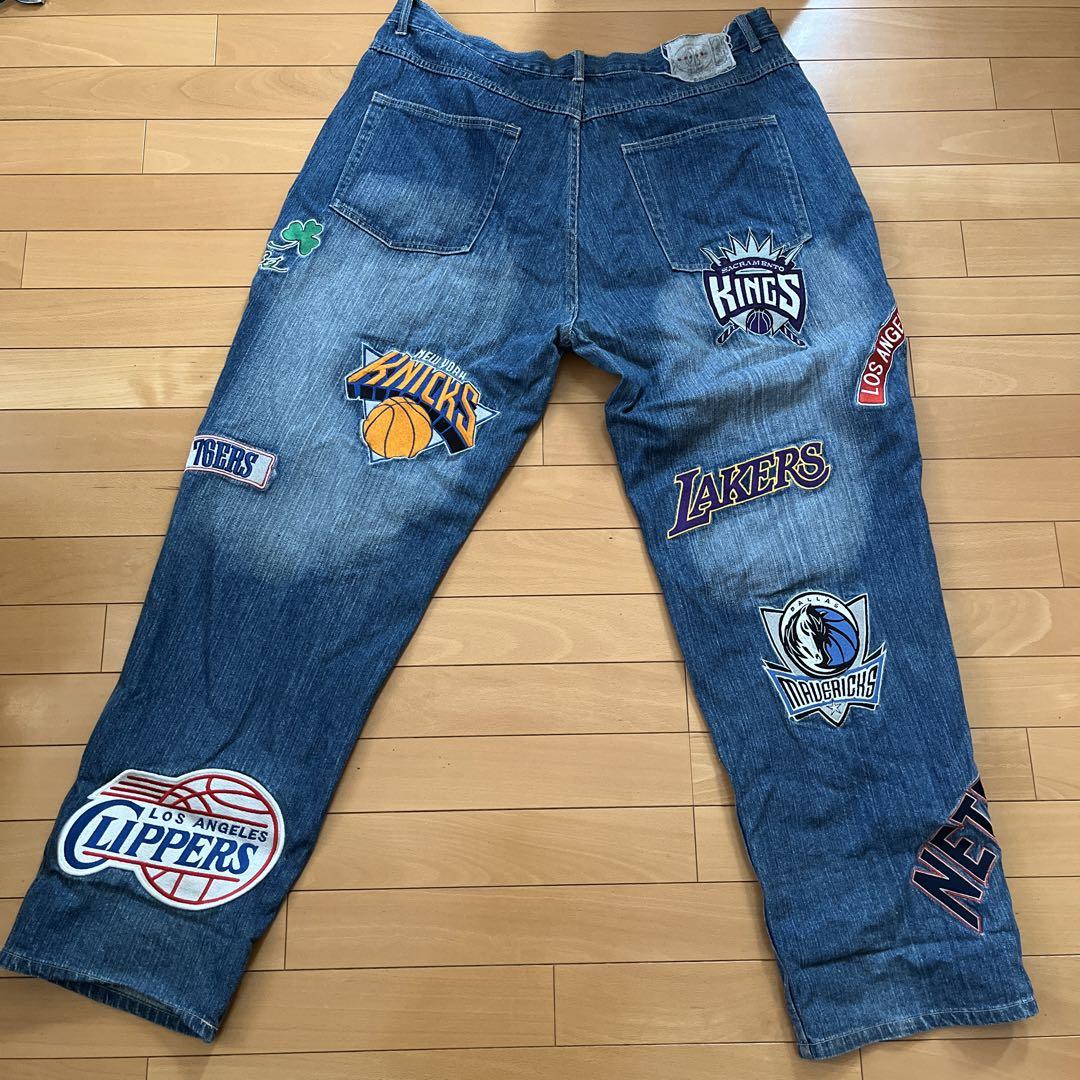OLD UNK NBA デカワッペン デニムパンツ W38 90sコムドット
