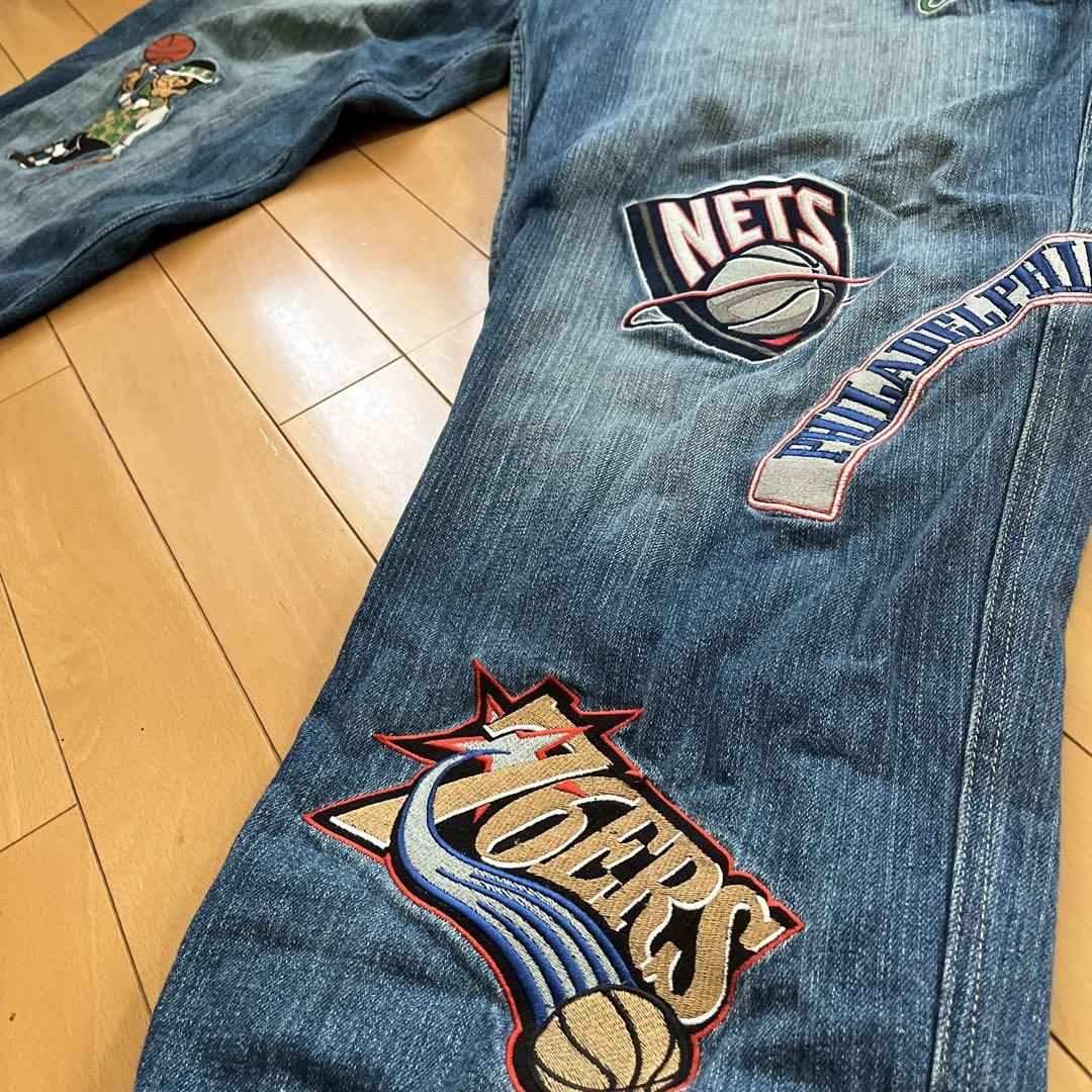 OLD UNK NBA デカワッペン デニムパンツ W38 90sコムドット