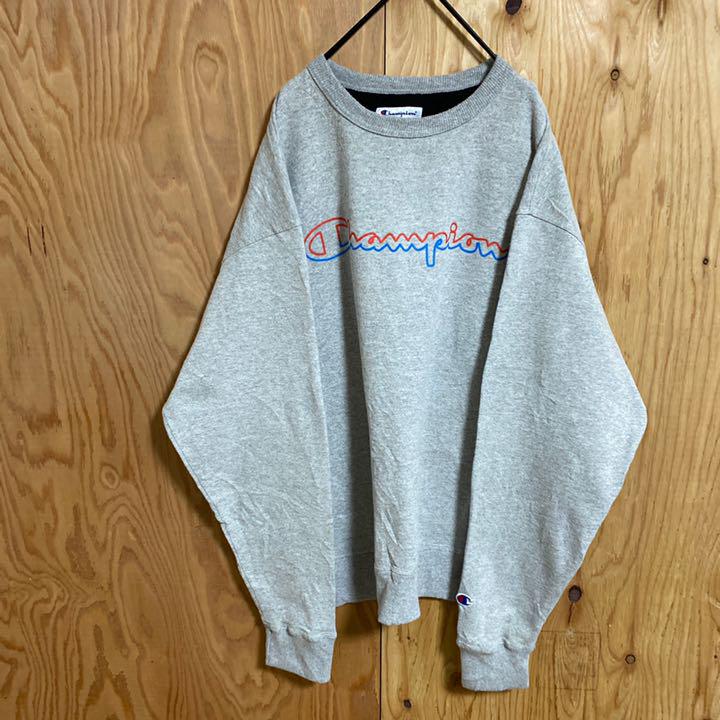 再入荷在庫 グレー USA古着 90s 長袖 ロゴ YTCf8-m80140630382 チャンピオン スウェット トレーナー 2022送料無料
