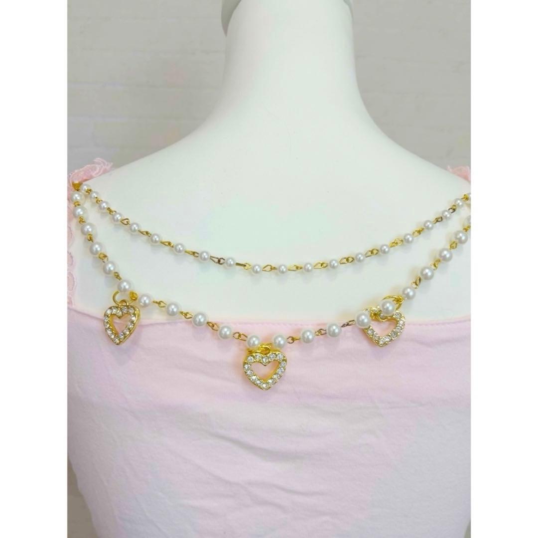 A8新品 TRALALA トゥララ 半袖カットソー 編み上げ ピンク チャーム A8新品 TRALALA トゥララ 半袖カットソー 編み上げ ピンク チャーム