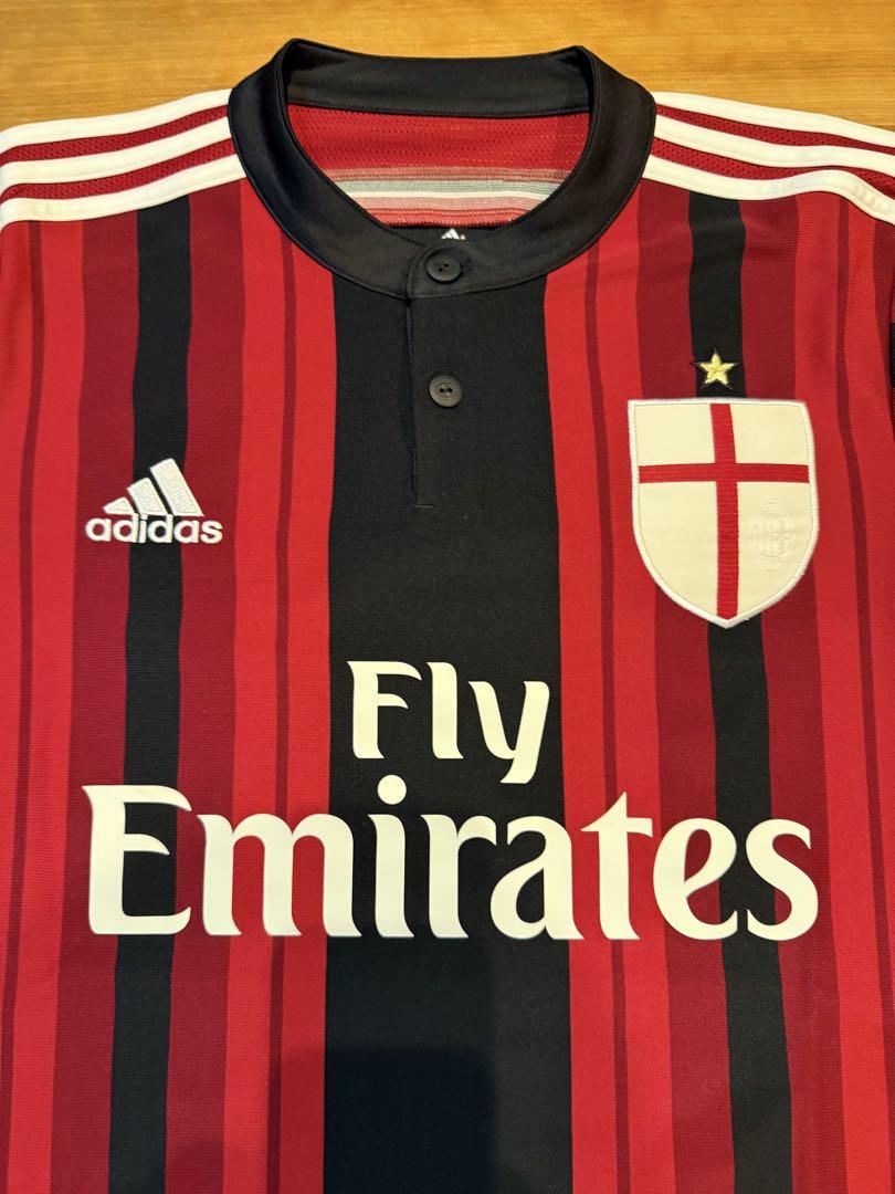 新品　ACミラン　adidas サッカーシャツ 赤黒 ユニフォーム　M