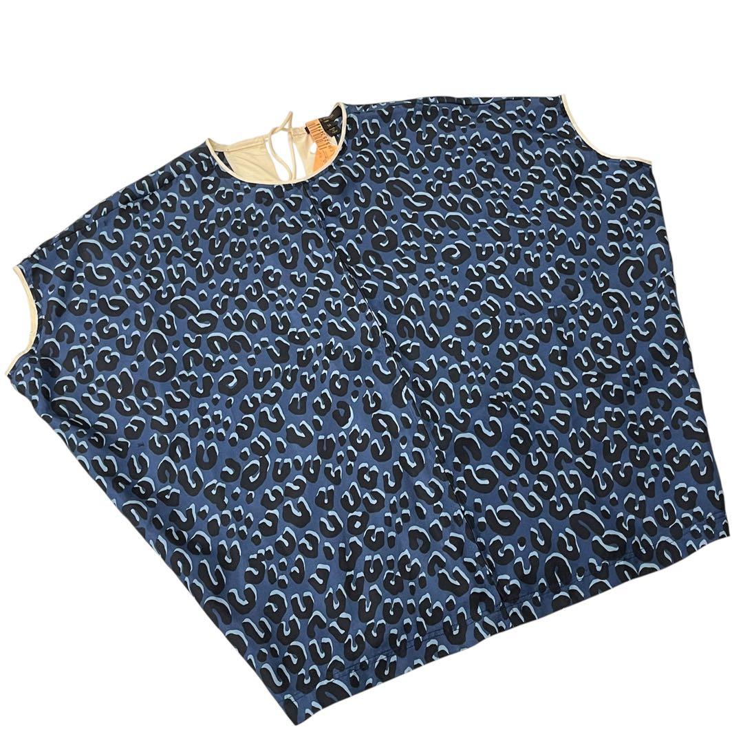 希少✨ LOUIS VUITTON ルイヴィトン ブラウス レオパード柄 ブルー