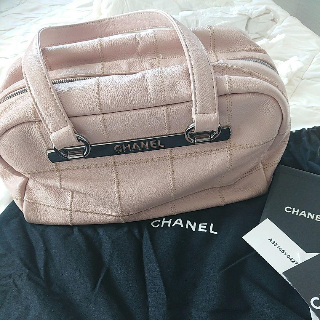 国内直営店購入CHANELシャネル キャビアスキンショルダーバッグピンクベージュ