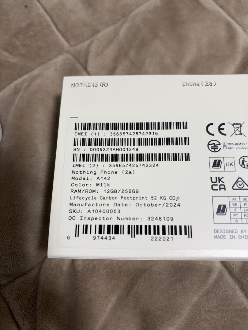 【未使用に近い】Nothingphone2a RAM12GB/ROM256GB