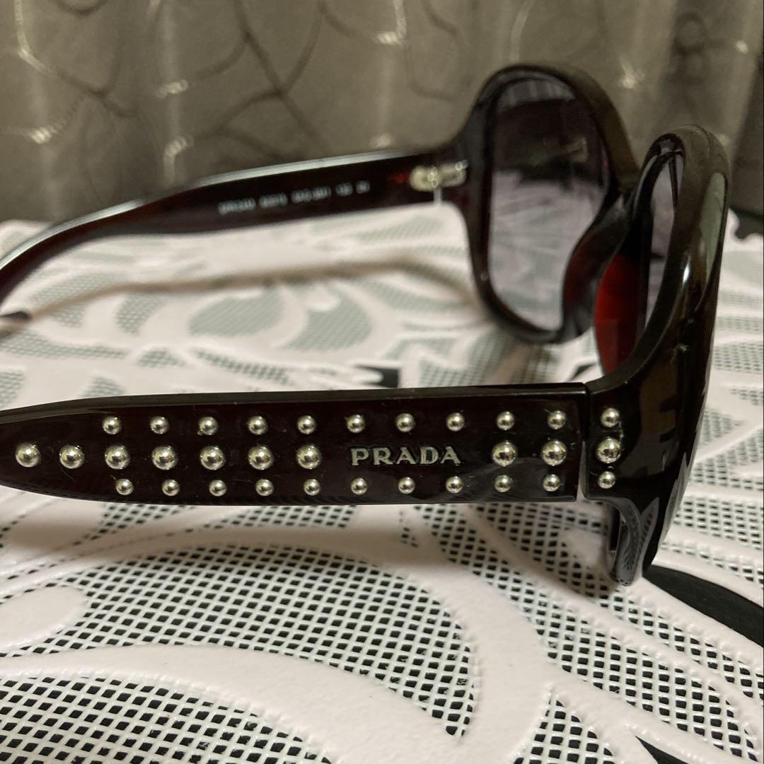 PRADA ストーン装飾 サングラス　茶色　ケース　 　クロス付き