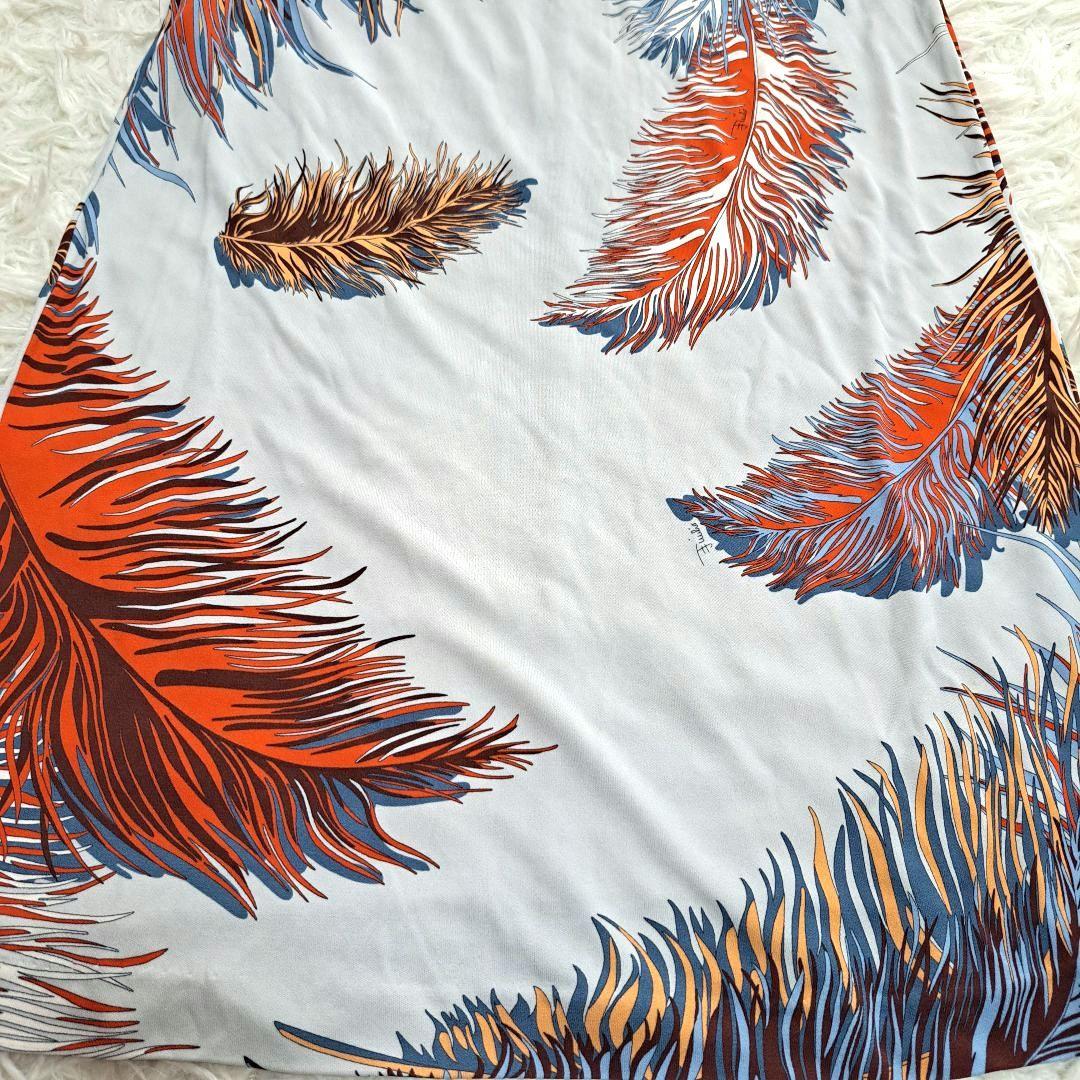 EMILIO PUCCI】シルク混 総柄 羽根フェザーノースリーブ