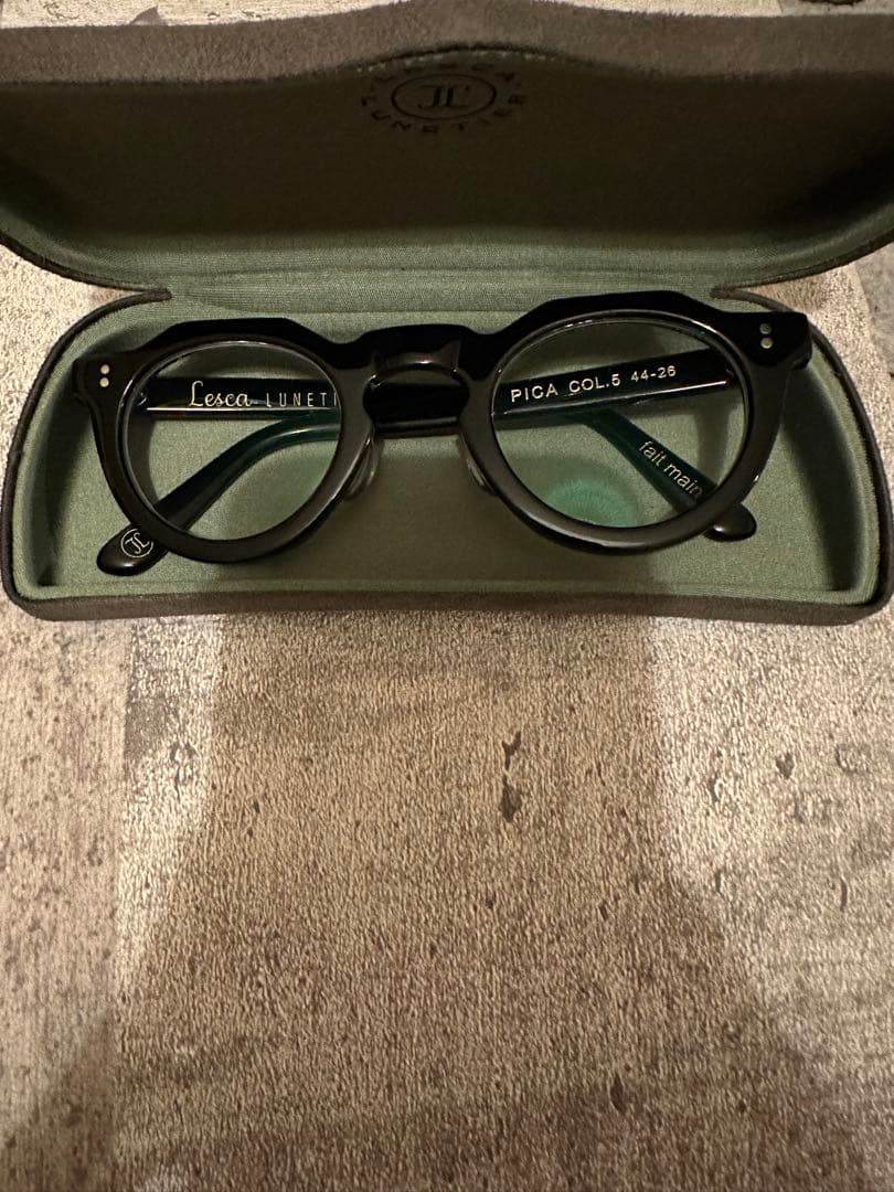 Lesca LUNETIER Pica Col.5 44-26 メガネ 度なし