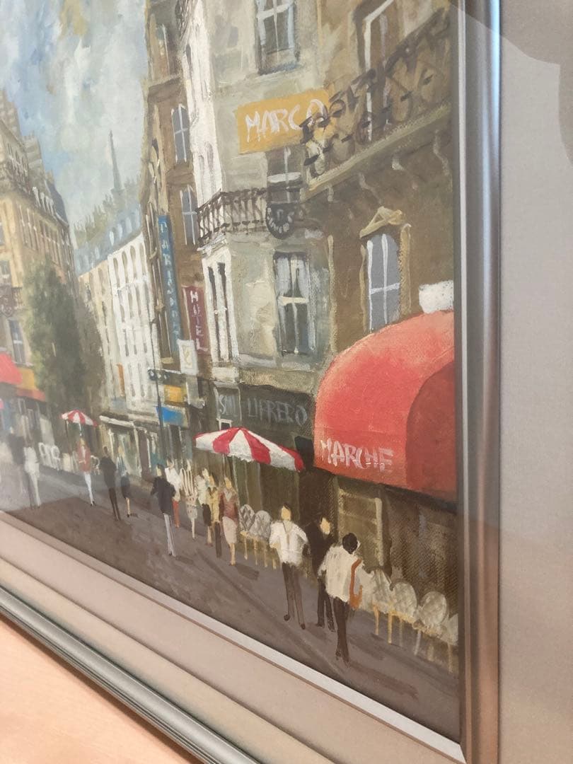 北野明信★パリ★風景画★ 北野明信☆パリ☆風景画☆ 真作 北野明信 傑作油彩「ムフタール通り