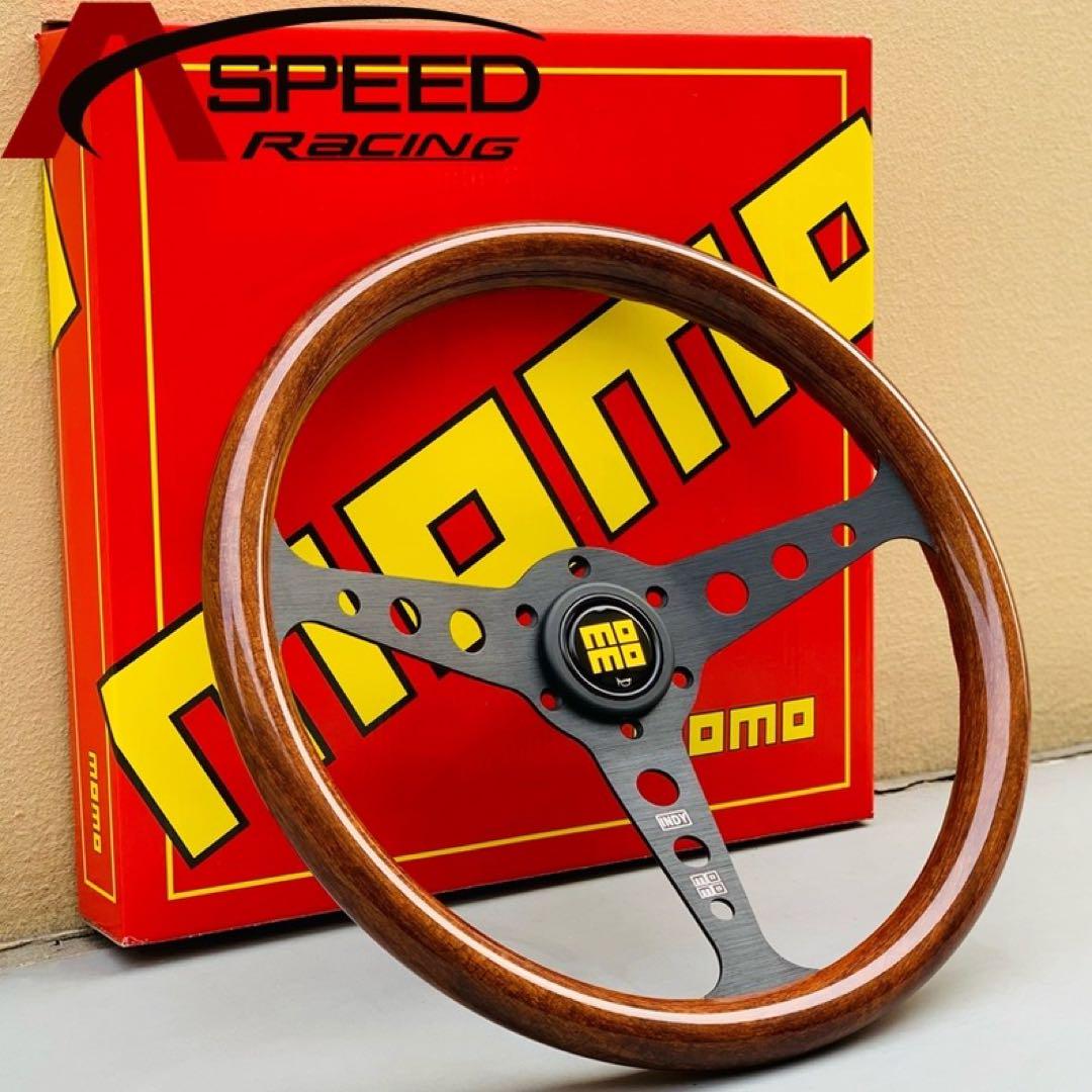 MOMO ステアリングホイール ウッド 3スポーク14センチ