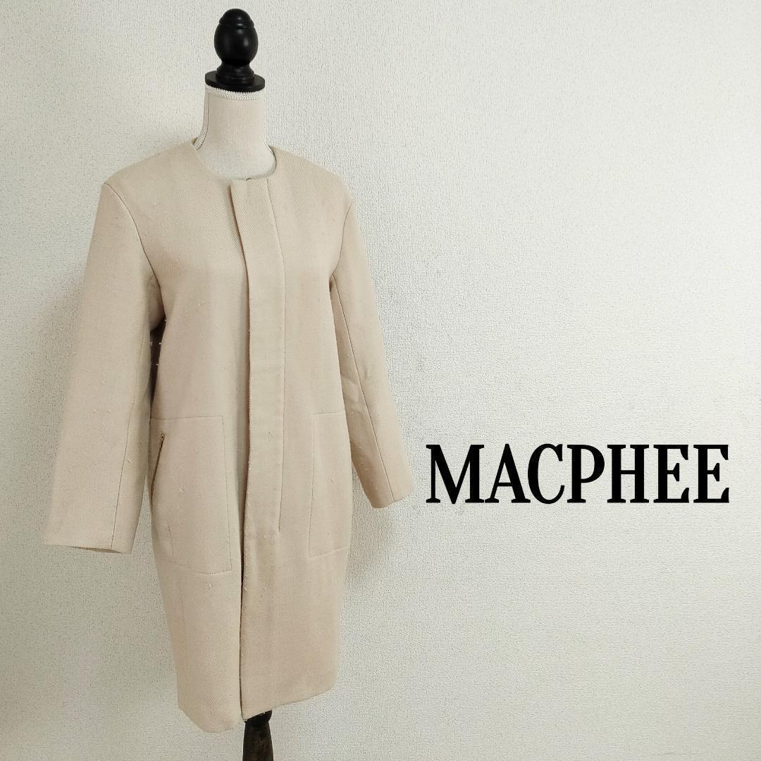 豪華 MACPHEE マカフィー ウールダブルクロスロングコート - ロングコート 豪華 MACPHEE マカフィー ウールダブルクロスロングコート - ロングコート