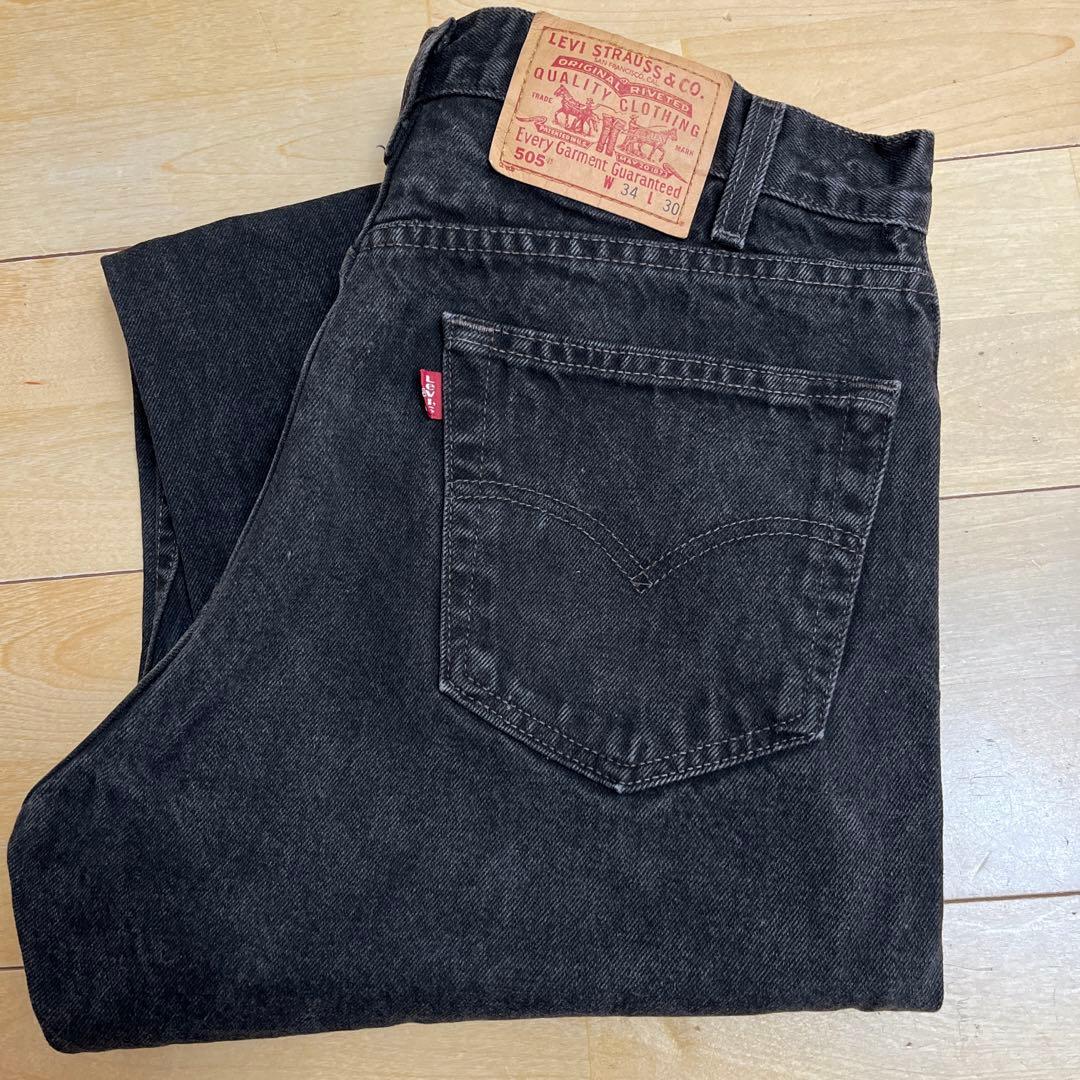 90s Levi's リーバイス505 後染めブラック 34×30 ビンテージ 新色追加