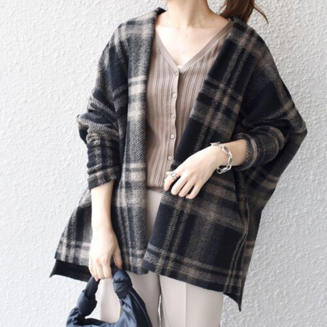 〈手洗い可能〉イタリアンチェックショート 羽織り