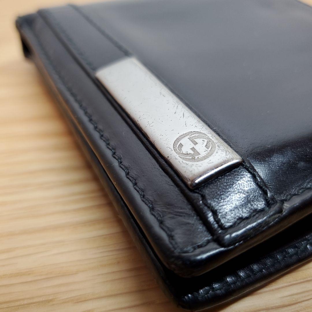 GUCCI グッチ ブラック レザー 二つ折り財布