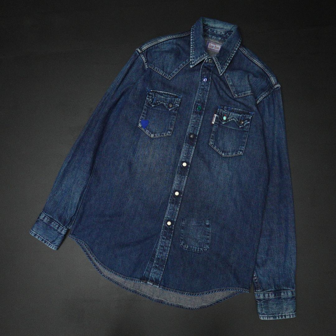 BLUE BLUE デニムウエスタンシャツ L 日本製 ターコイズ コンチョ
