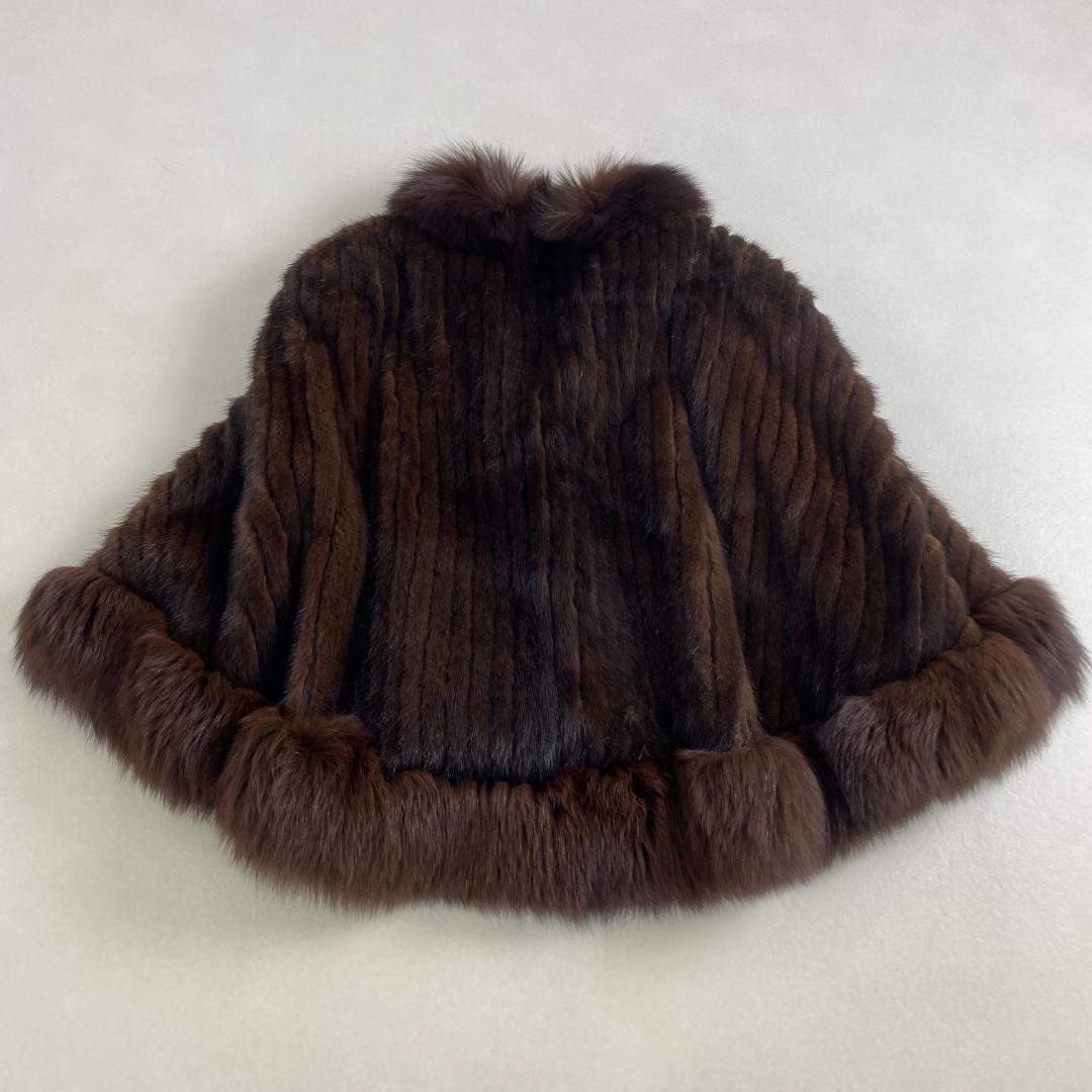 魅力的な 毛皮コート フォックス ミンク ポンチョ 激レア とても希少 fur coat ジャケット・アウター