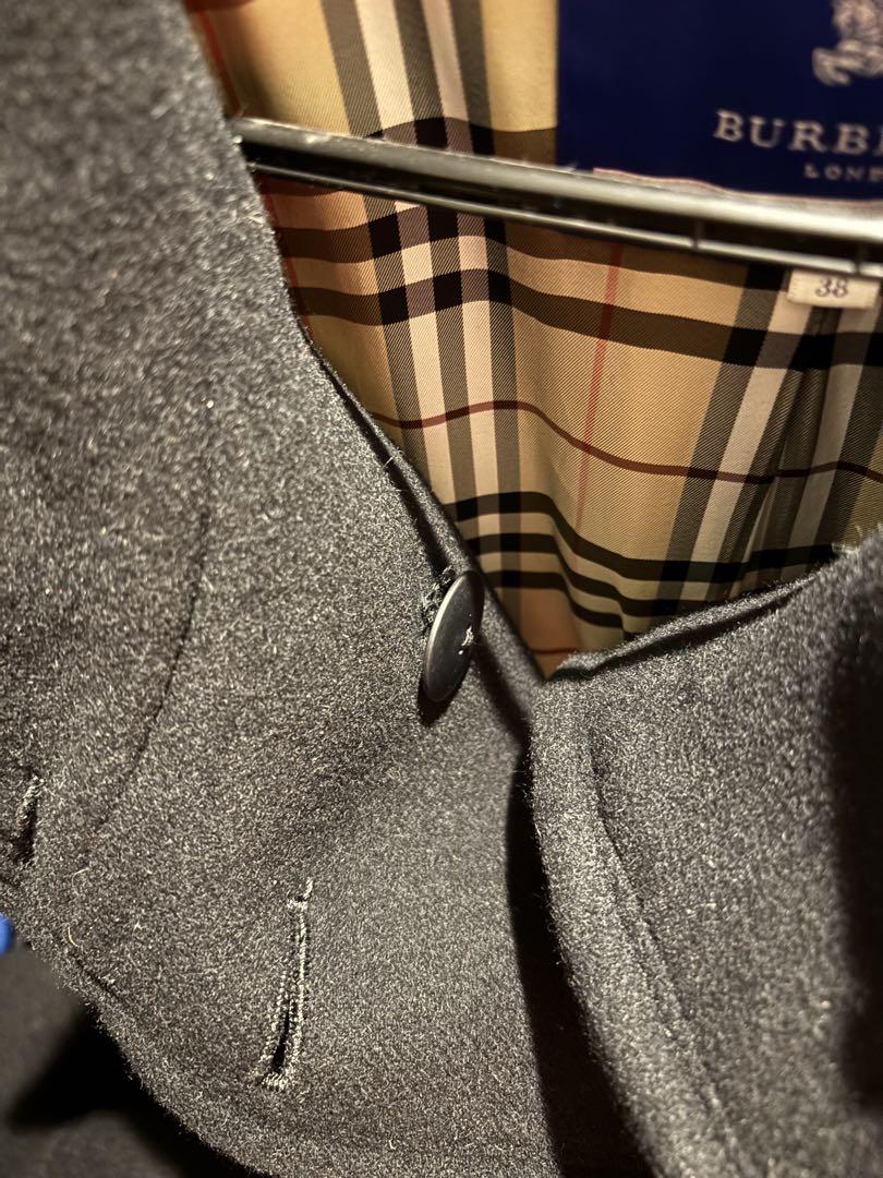 BURBERRY ブラック ウール ピーコート