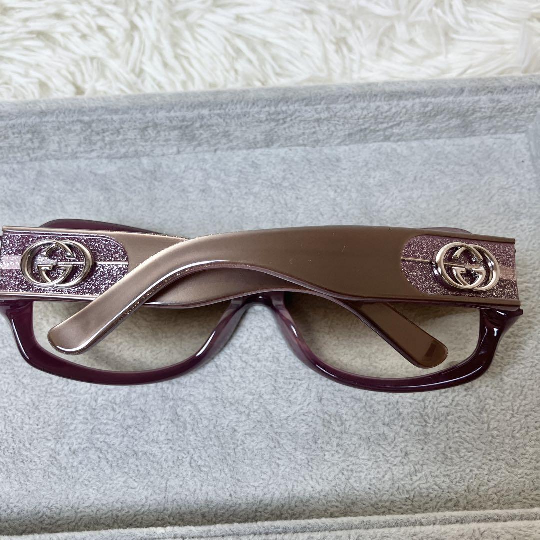 極美品✨ GUCCI サングラス インターロッキング ラメ入り ワイン
