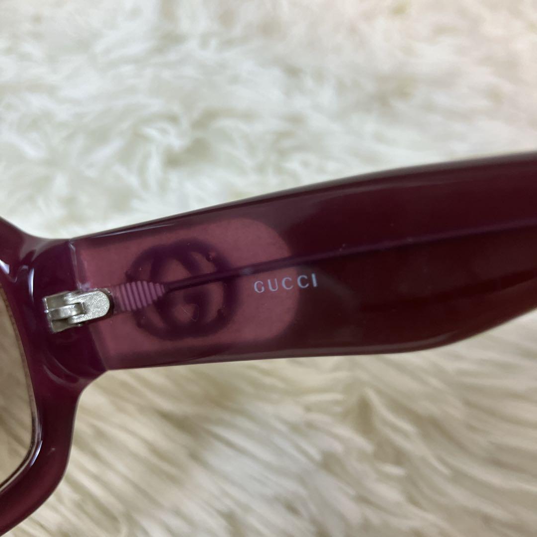 極美品✨ GUCCI サングラス インターロッキング ラメ入り ワイン