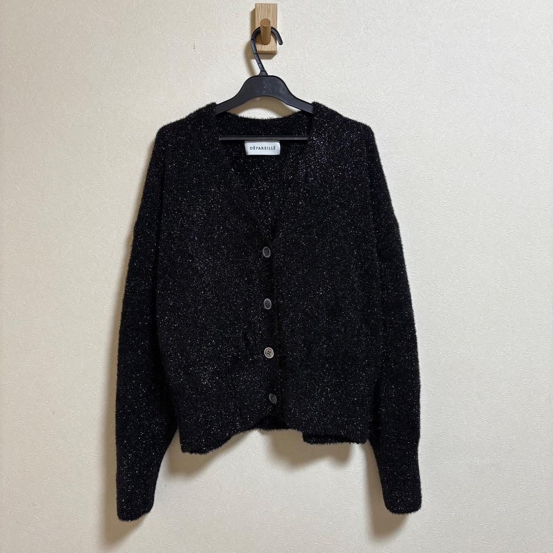 美品 デパリエ DEPAREILLE ラメニットカーディガン 38 ブラック 美品 デパリエ DEPAREILLE ラメニットカーディガン 38 ブラック