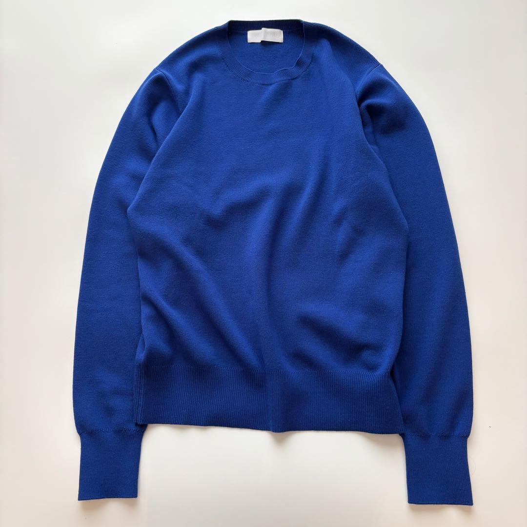エーピーストゥディオ クルーネック長袖ニット ブルー セーター ウールFREE SIZE・AP STUDIO