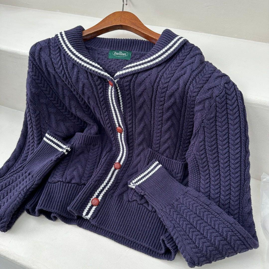 新品韓国thebarnnetニットトップスネイビーセーター Barnnet 新品韓国thebarnnetニットトップスネイビーセーター Barnnet