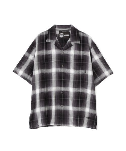 AVIREX ONE POINT OMBRE CHECK SHIRT 半袖シャツ