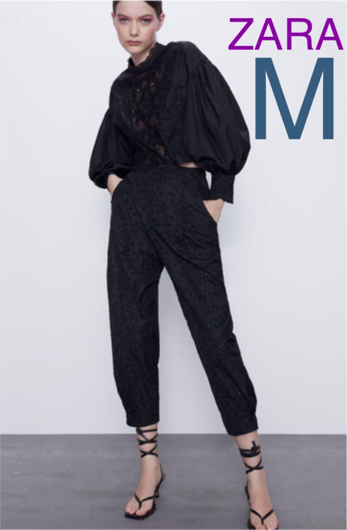 新品ZARA カットワーク刺繍パンツM - メルカリ