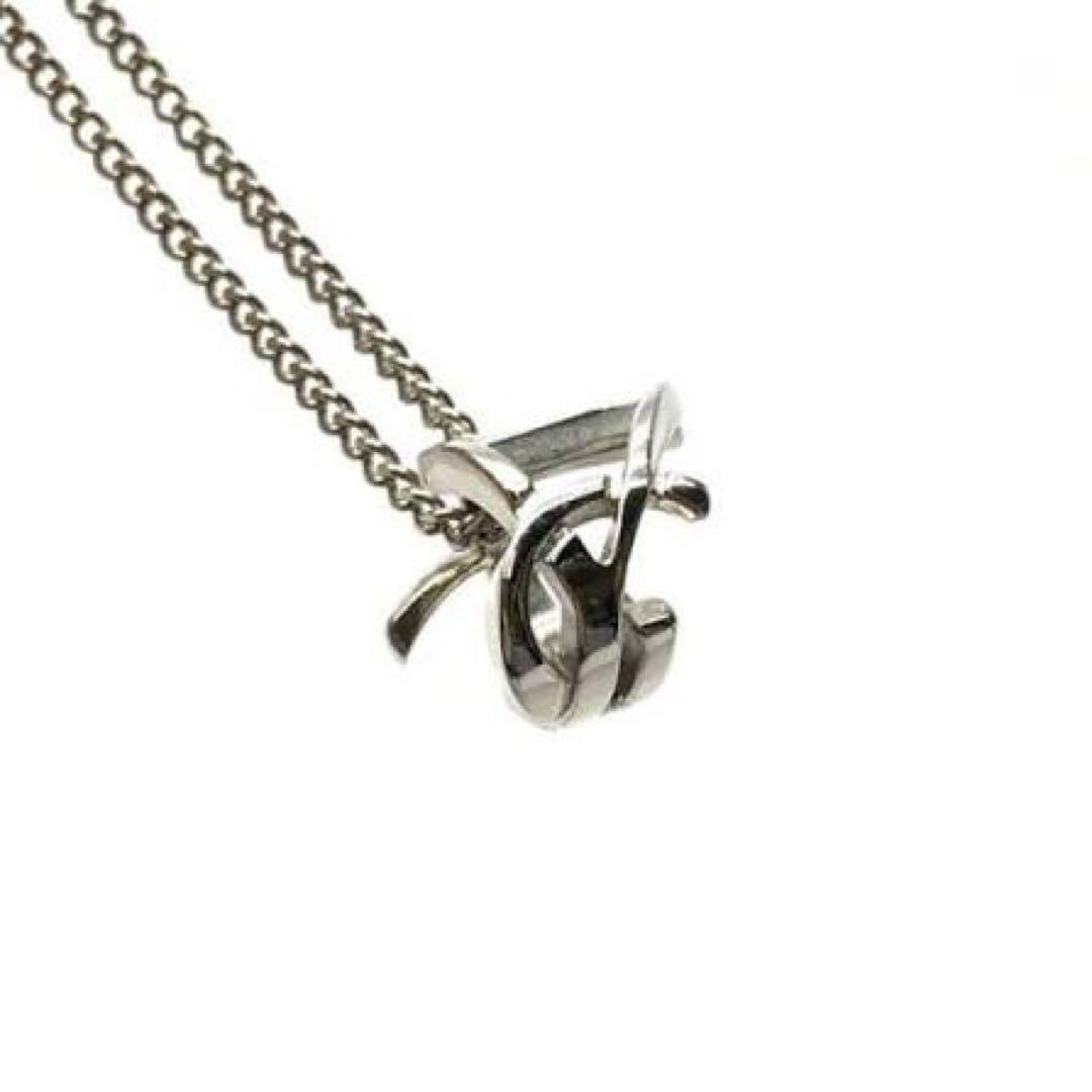 サンローラン シルバー ペンダント モノグラムネックレス