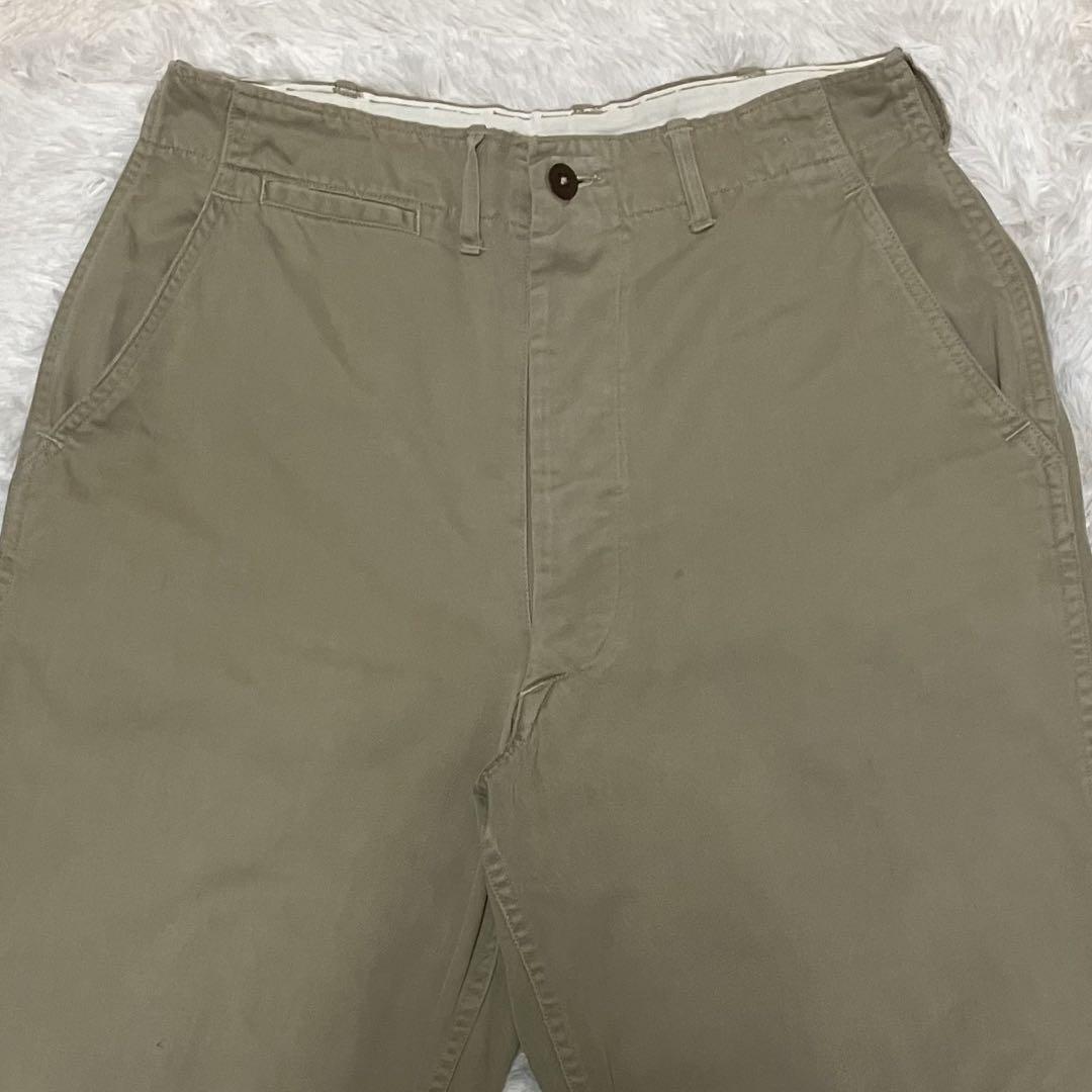 40s ヴィンテージ アメリカ軍 M43 チノパンツ ガスフラップ 43カーキ