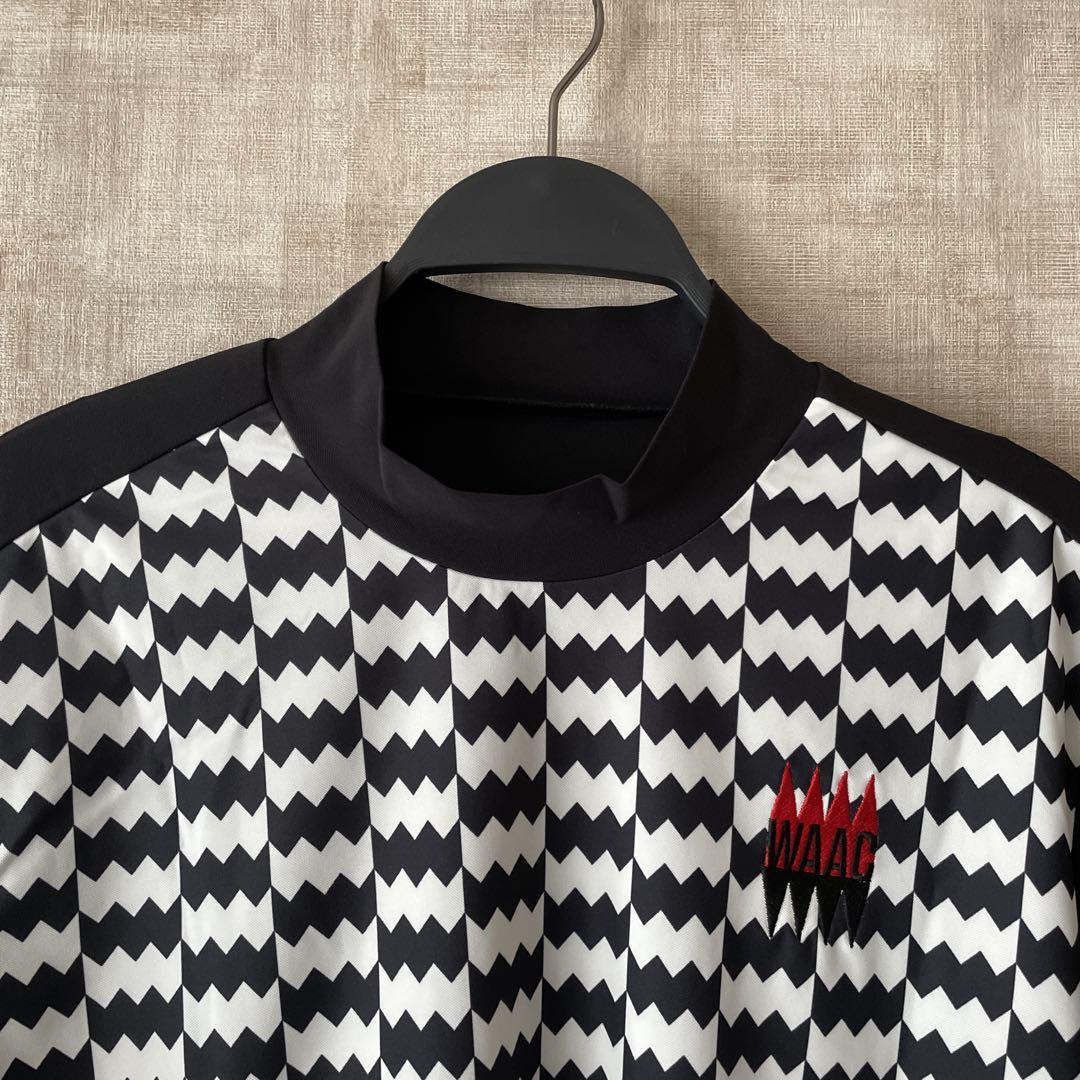 ゴルフウェア【WAAC】総柄モックネックシャツ　半袖シャツ　SIZE1002