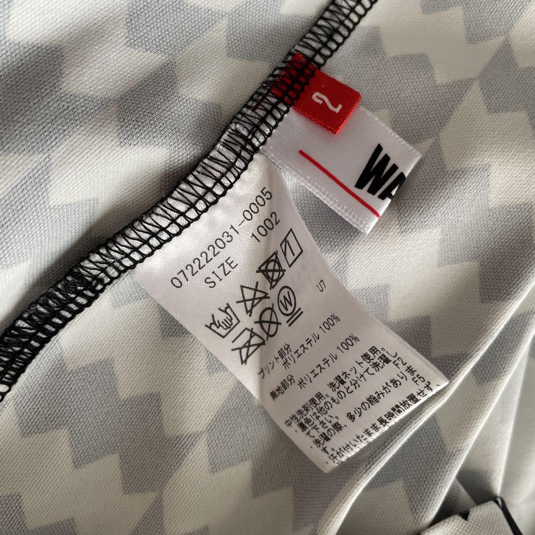 ゴルフウェア【WAAC】総柄モックネックシャツ　半袖シャツ　SIZE1002