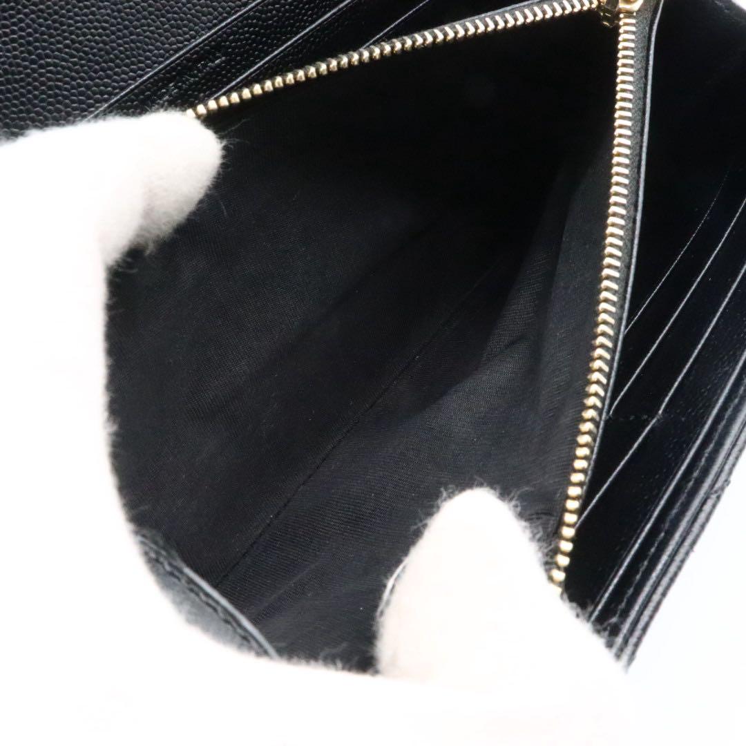 美品　サンローラン　パリ　Vステッチ　YSL 長財布　ブラック