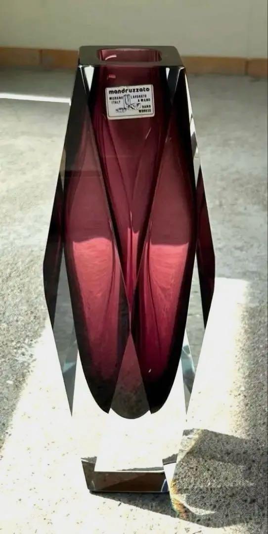 【Mandruzzato MURANO ITALY 花瓶】イタリア製 クリスタル