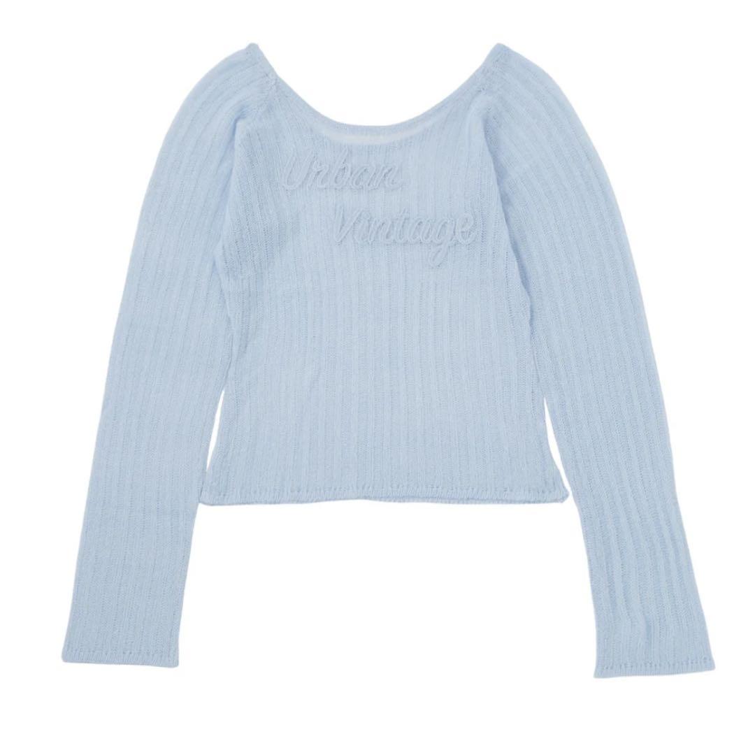トップス ACLENT Openwork logo loose knit