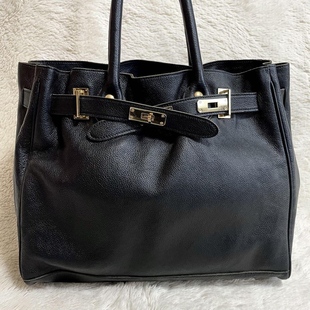 新入荷 美品 nouer luxe ゴールド金具 オールレザー トートバッグ バッグ