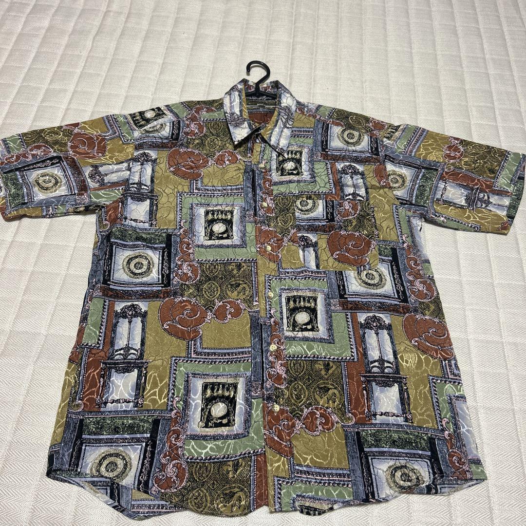 90's LE MOR SE 半袖 総柄 レトロシャツ 画像1