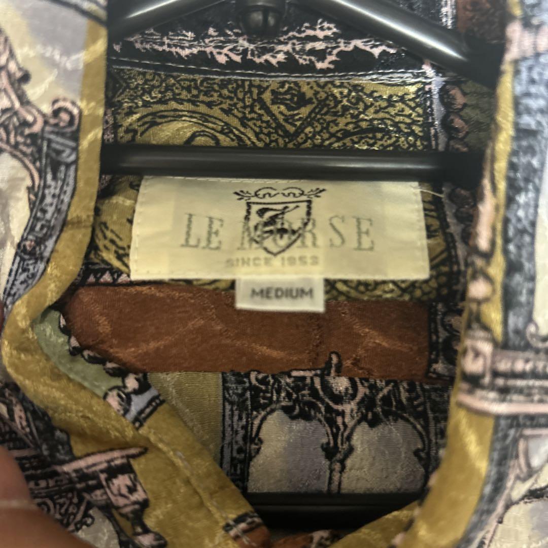 90's LE MOR SE 半袖 総柄 レトロシャツ 画像2