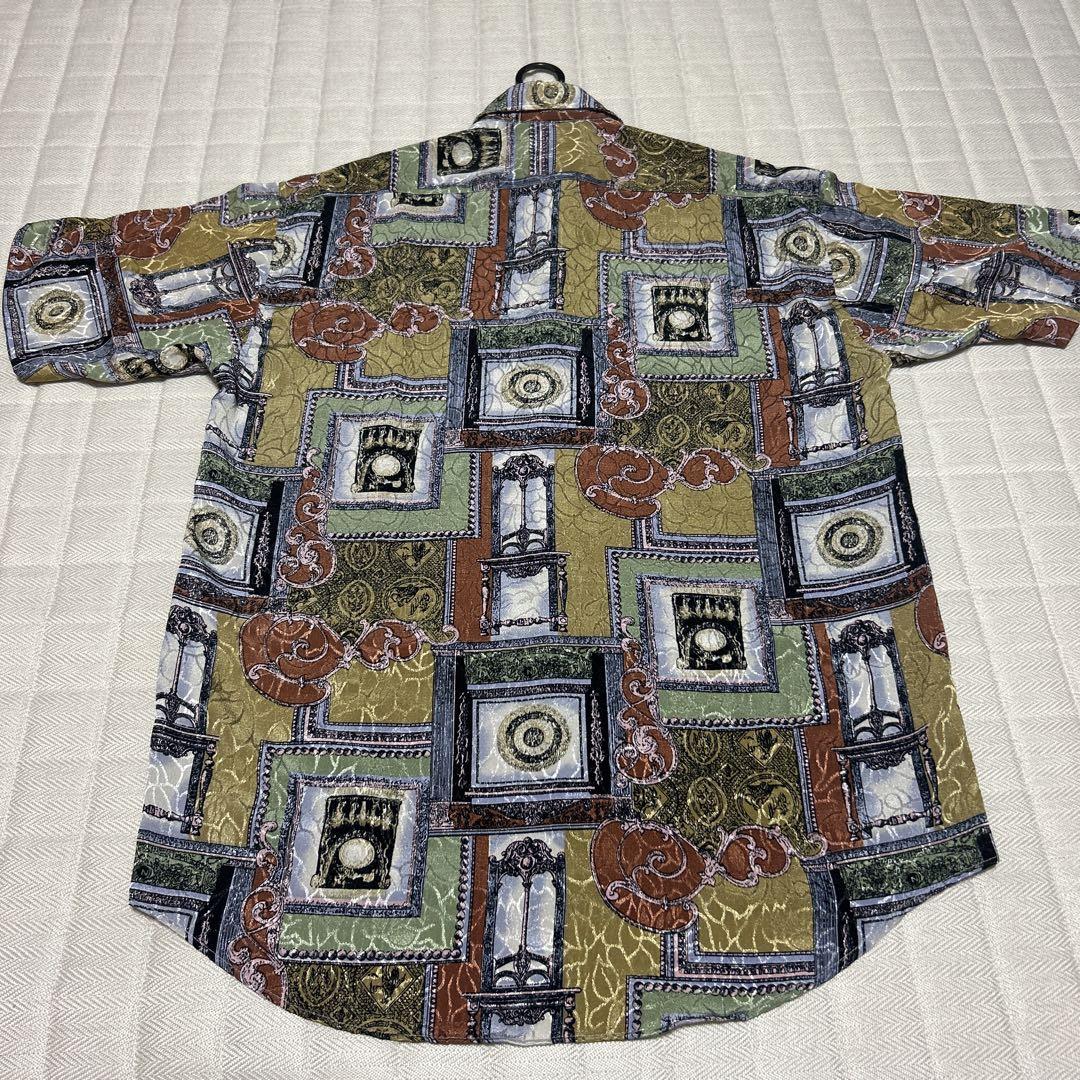 90's LE MOR SE 半袖 総柄 レトロシャツ 画像3