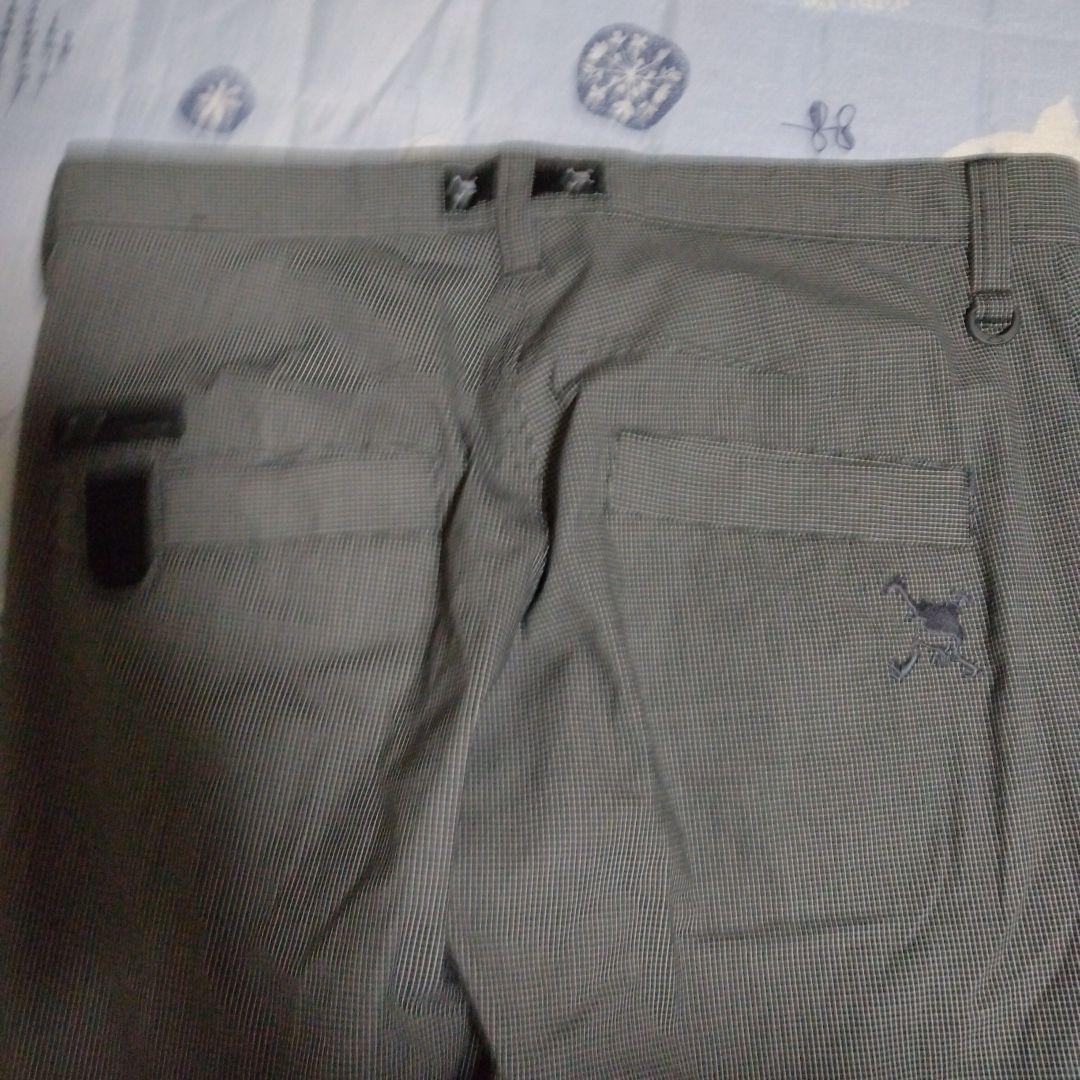 オークリー 34 グレー チェック柄 パンツ ジッパーポケット付き