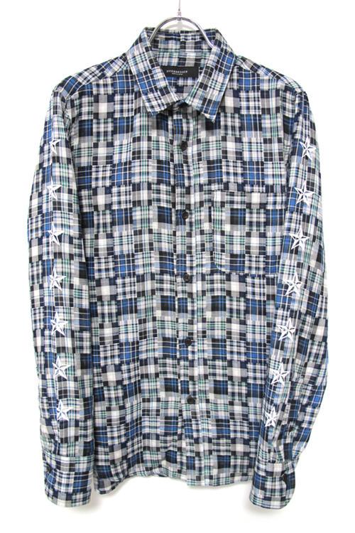 新品 STAR BLUE Mサイズ dnT83-m80229501257 OVERDESIGN パッチワークシャツ 最新品