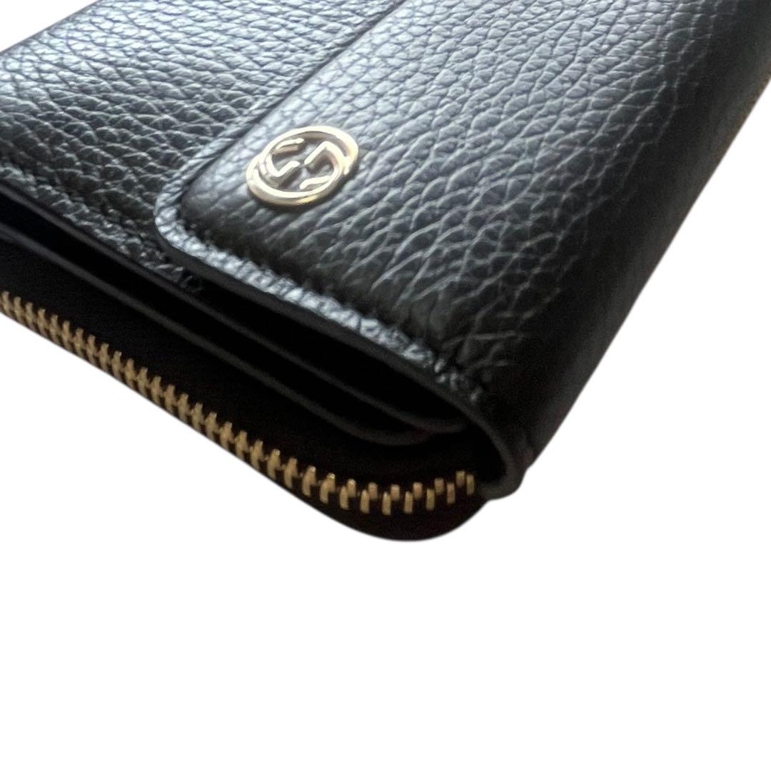 【未使用★箱付】GUCCI 長財布 インターロッキング ブラック レザー