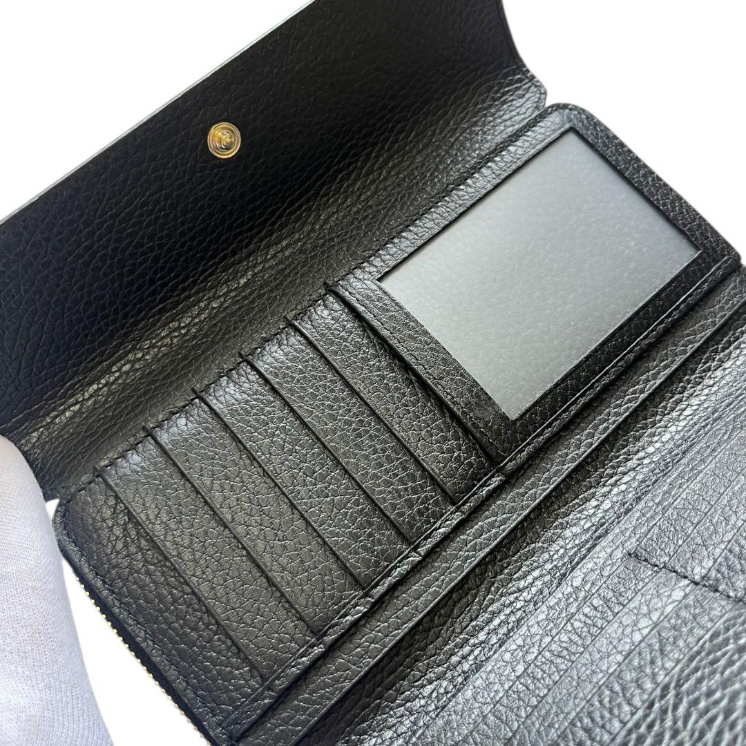 【未使用★箱付】GUCCI 長財布 インターロッキング ブラック レザー