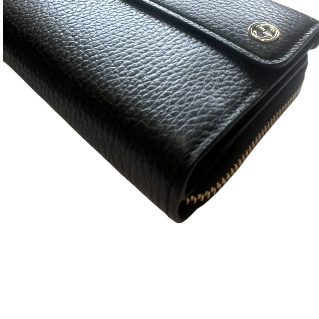 【未使用★箱付】GUCCI 長財布 インターロッキング ブラック レザー